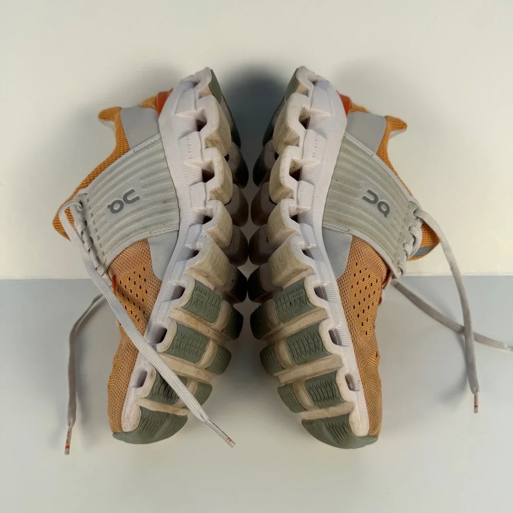 On Cloudswift Running Shoes Womens 6.5 Orange Grey Helion CloudTec Sneakers